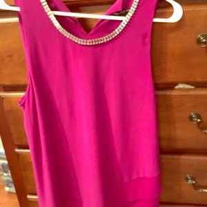 Rhinestone studded Silky Asymmetrical top